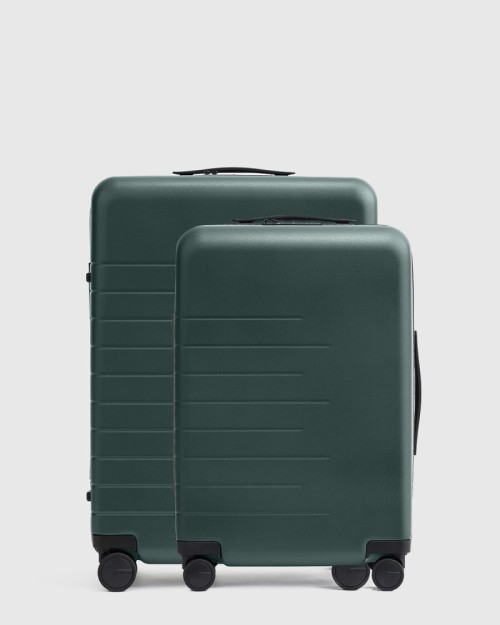 Carry-On 21 & Check-In 24 Hard Shell Suitcase Bundle - Dark Green