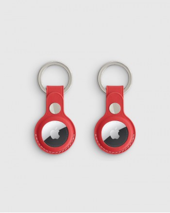 Nappa Leather AirTag Key Ring (2-Pack) - Red