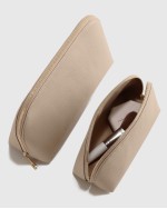 Italian Leather Pouch Travel Set - Taupe