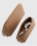 Italian Leather Pouch Travel Set - Golden Tan