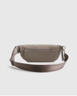 Italian Pebbled Leather Sling Bag - Mink