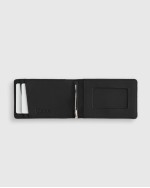 Italian Leather Money-Clip Wallet - Black